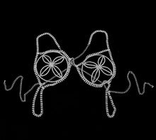 Load image into Gallery viewer, Flower Rhinestone Chain Bra - Crystall's Sirens