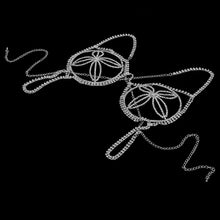 Load image into Gallery viewer, Flower Rhinestone Chain Bra - Crystall's Sirens