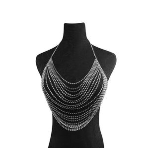 Rhinestone Multi-Layered Halter Top - Crystall's Sirens