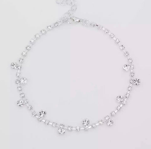 Rhinestone Droplet Anklet - Crystall's Sirens