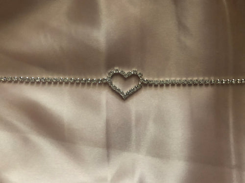 Rhinestone Heart Anklet - Crystall's Sirens