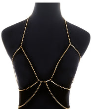 Load image into Gallery viewer, Rhinestone Layered Chain Bra - Crystall&#39;s Sirens