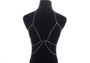 Rhinestone Layered Chain Bra - Crystall's Sirens